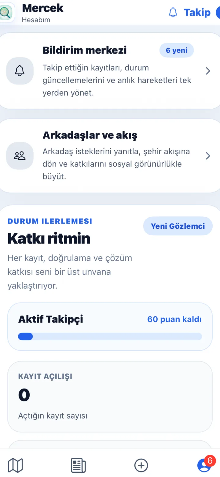 MercekApp topluluk akışı
